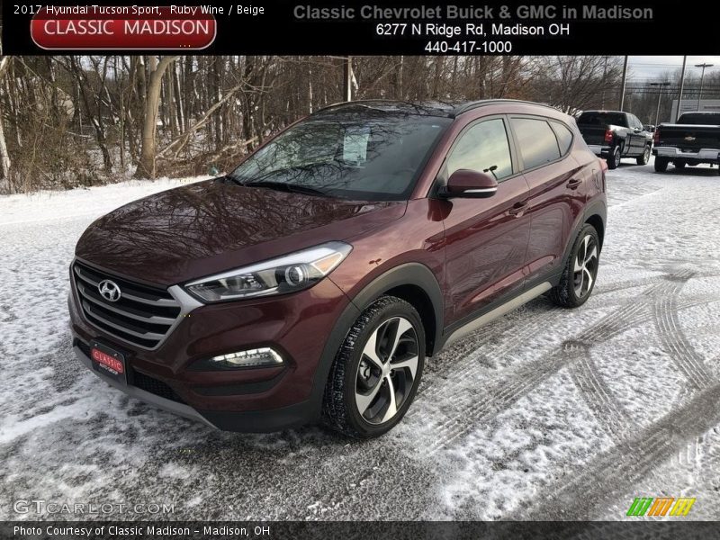 Ruby Wine / Beige 2017 Hyundai Tucson Sport
