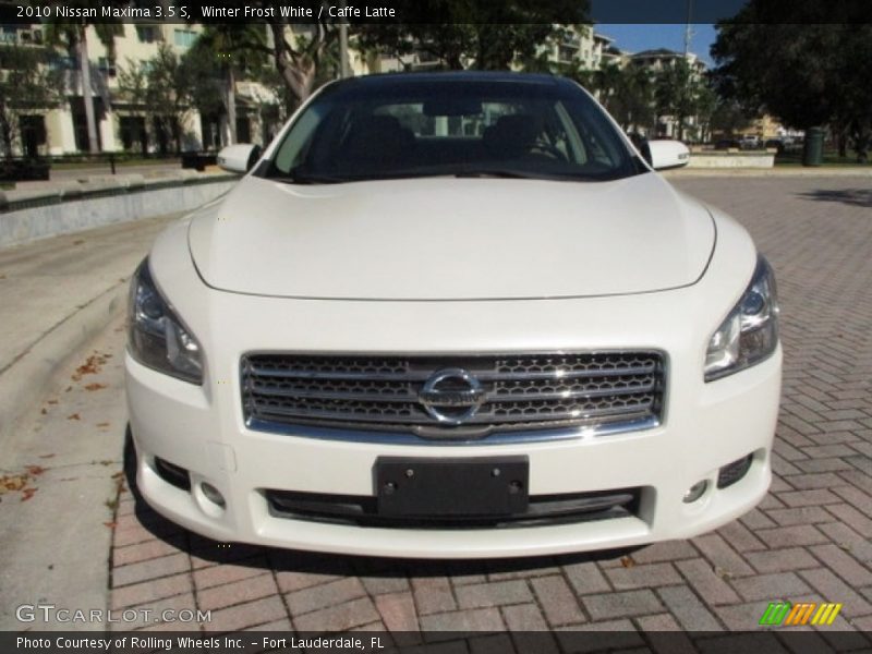 Winter Frost White / Caffe Latte 2010 Nissan Maxima 3.5 S