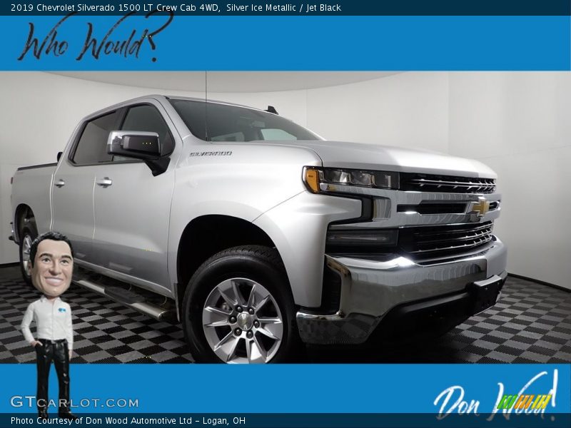 Silver Ice Metallic / Jet Black 2019 Chevrolet Silverado 1500 LT Crew Cab 4WD