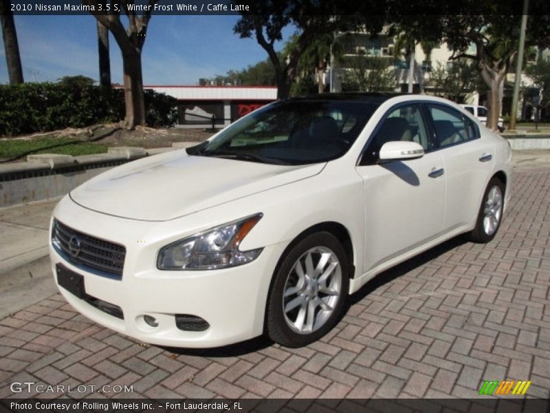 Winter Frost White / Caffe Latte 2010 Nissan Maxima 3.5 S