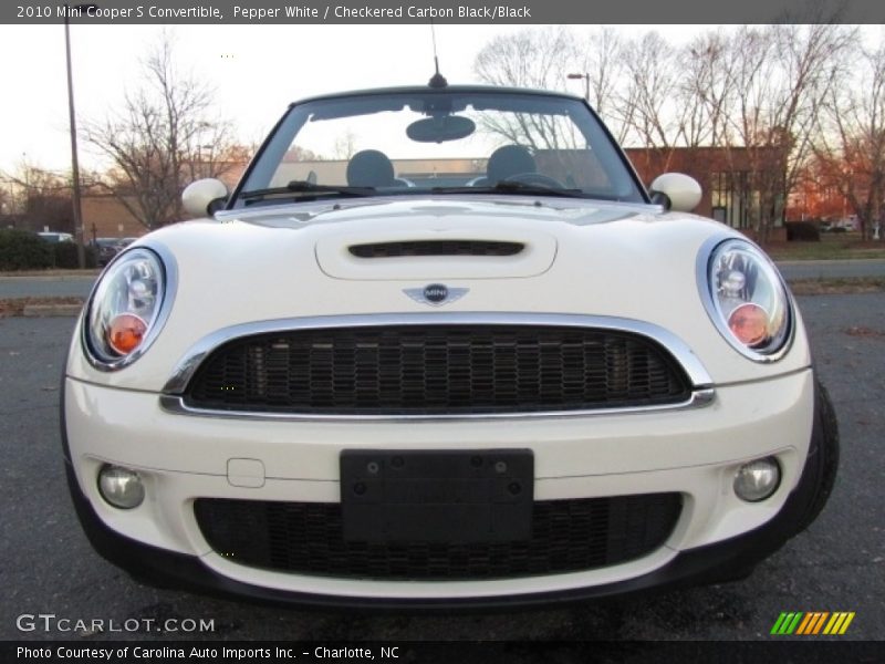 Pepper White / Checkered Carbon Black/Black 2010 Mini Cooper S Convertible
