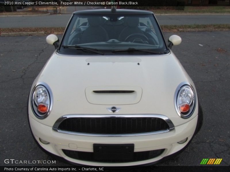 Pepper White / Checkered Carbon Black/Black 2010 Mini Cooper S Convertible