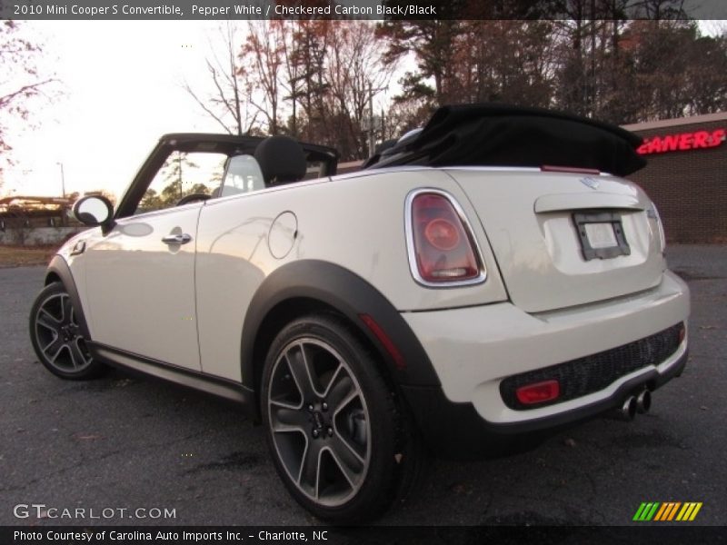 Pepper White / Checkered Carbon Black/Black 2010 Mini Cooper S Convertible