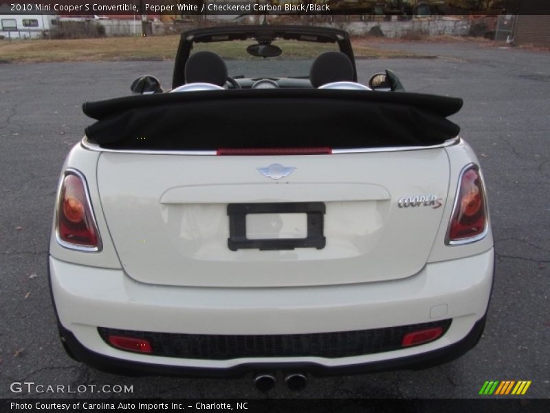 Pepper White / Checkered Carbon Black/Black 2010 Mini Cooper S Convertible