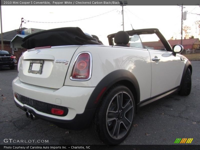 Pepper White / Checkered Carbon Black/Black 2010 Mini Cooper S Convertible