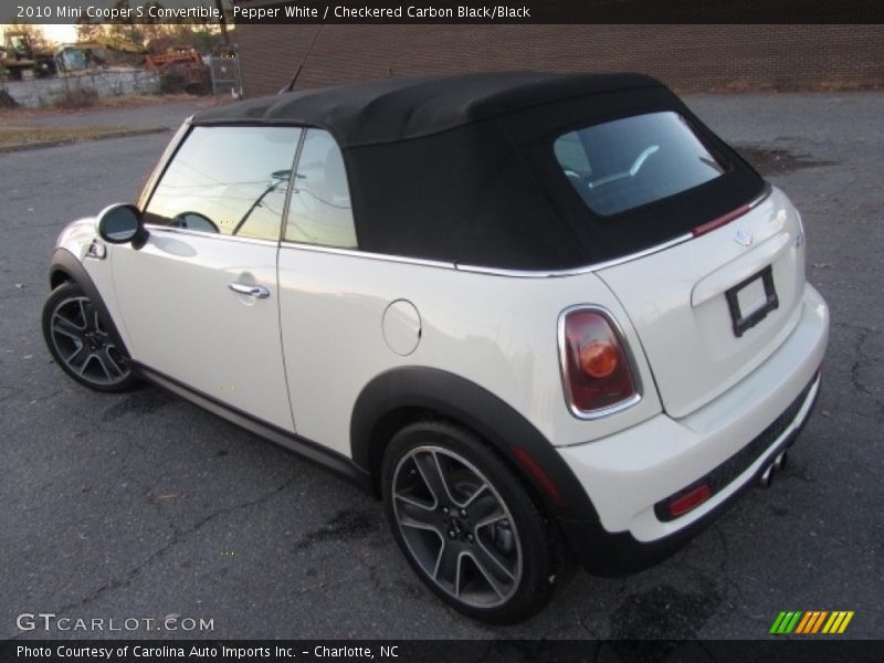 Pepper White / Checkered Carbon Black/Black 2010 Mini Cooper S Convertible