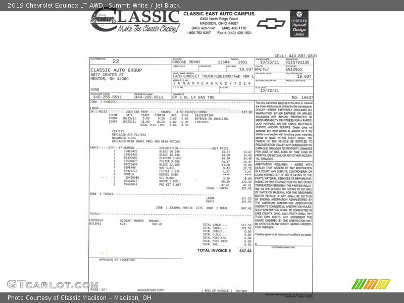 Summit White / Jet Black 2019 Chevrolet Equinox LT AWD