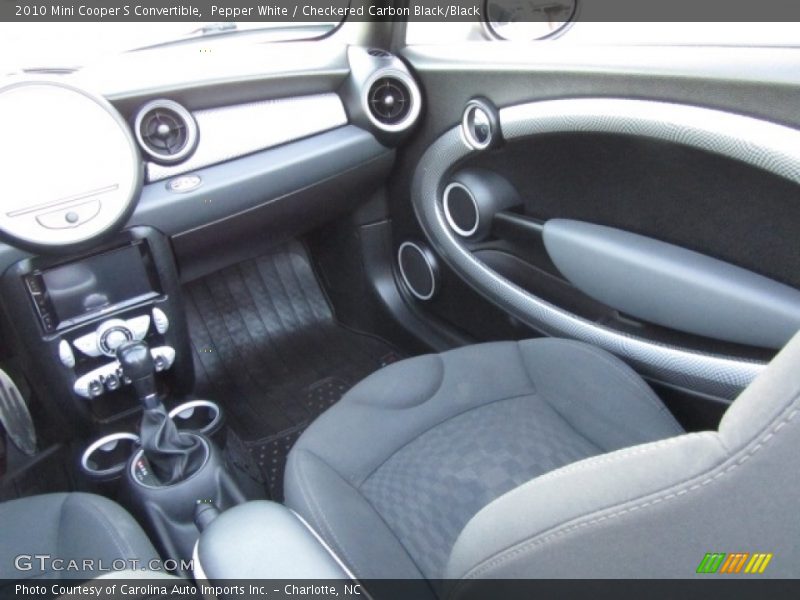 Pepper White / Checkered Carbon Black/Black 2010 Mini Cooper S Convertible