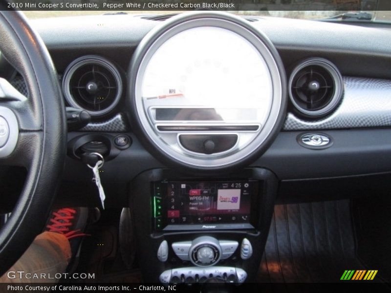 Pepper White / Checkered Carbon Black/Black 2010 Mini Cooper S Convertible