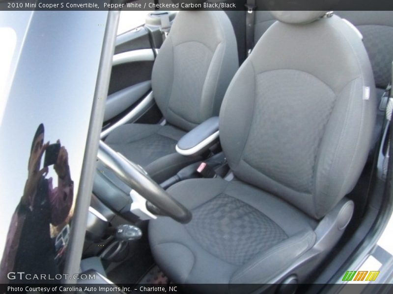 Pepper White / Checkered Carbon Black/Black 2010 Mini Cooper S Convertible
