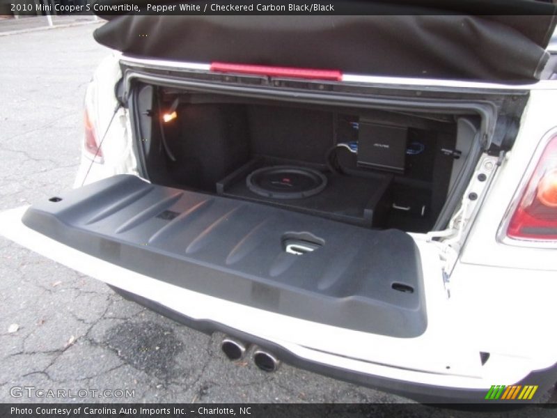 Pepper White / Checkered Carbon Black/Black 2010 Mini Cooper S Convertible