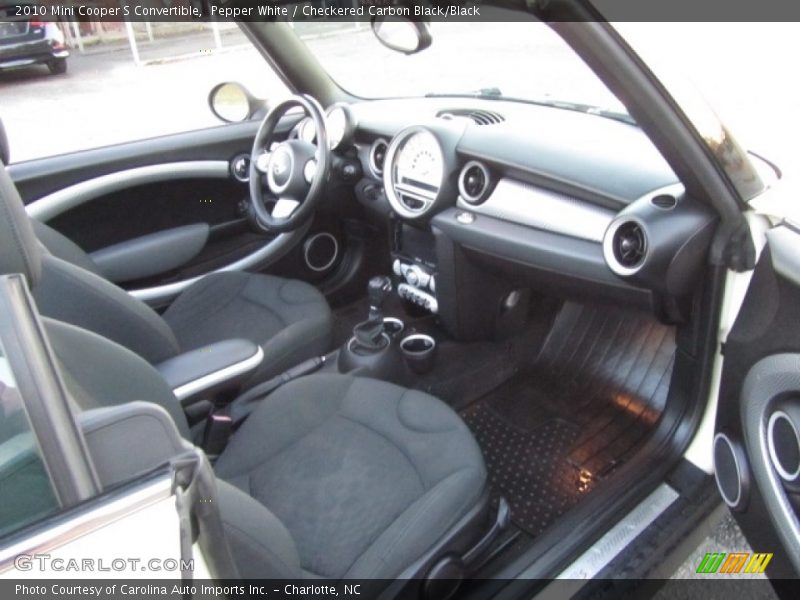 Pepper White / Checkered Carbon Black/Black 2010 Mini Cooper S Convertible
