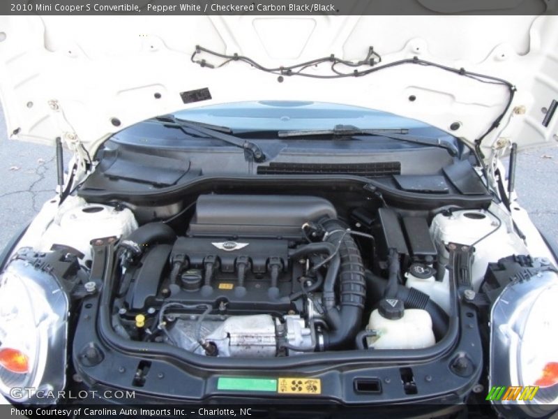 Pepper White / Checkered Carbon Black/Black 2010 Mini Cooper S Convertible