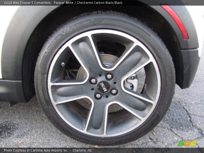 Pepper White / Checkered Carbon Black/Black 2010 Mini Cooper S Convertible