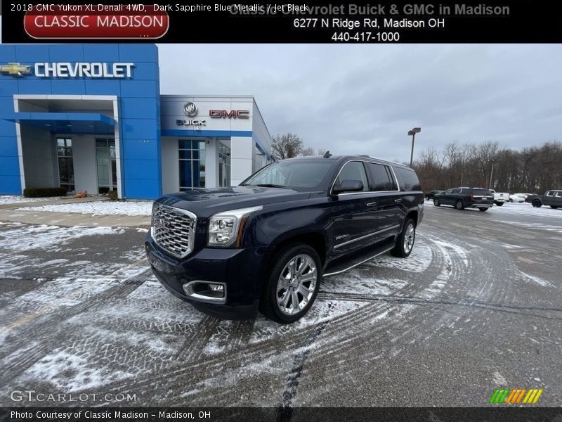 Dark Sapphire Blue Metallic / Jet Black 2018 GMC Yukon XL Denali 4WD