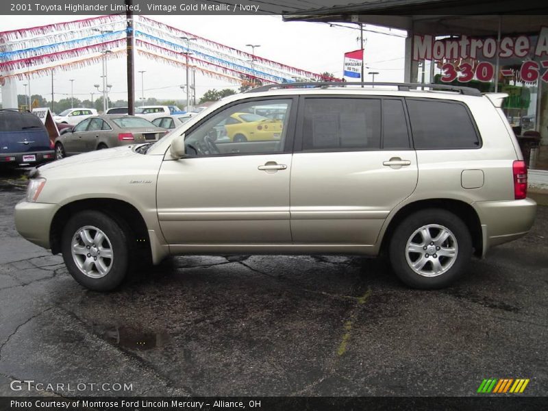 Vintage Gold Metallic / Ivory 2001 Toyota Highlander Limited