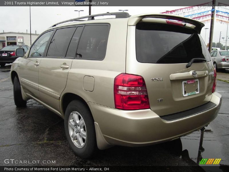 Vintage Gold Metallic / Ivory 2001 Toyota Highlander Limited