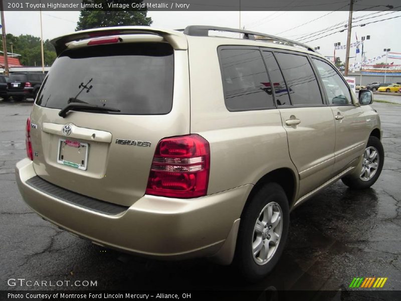 Vintage Gold Metallic / Ivory 2001 Toyota Highlander Limited