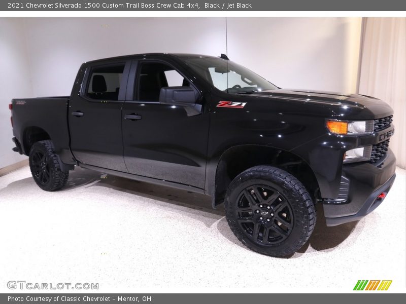 Black / Jet Black 2021 Chevrolet Silverado 1500 Custom Trail Boss Crew Cab 4x4