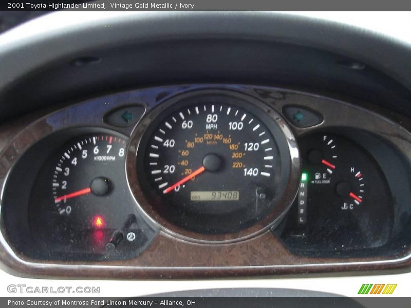 Vintage Gold Metallic / Ivory 2001 Toyota Highlander Limited