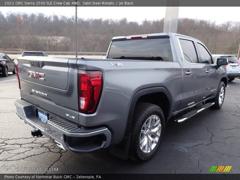 Satin Steel Metallic / Jet Black 2021 GMC Sierra 1500 SLE Crew Cab 4WD