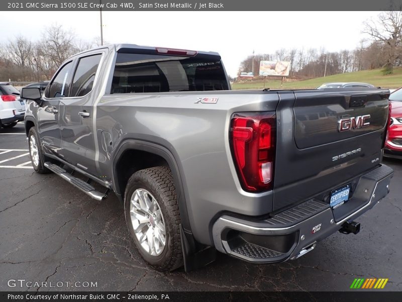 Satin Steel Metallic / Jet Black 2021 GMC Sierra 1500 SLE Crew Cab 4WD
