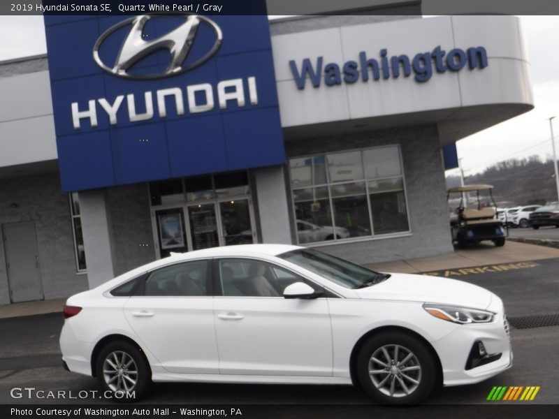 Quartz White Pearl / Gray 2019 Hyundai Sonata SE