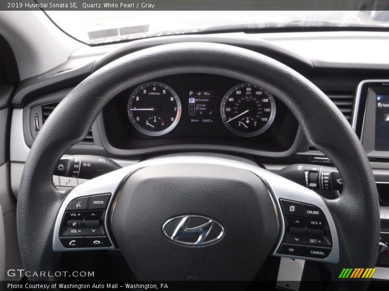 Quartz White Pearl / Gray 2019 Hyundai Sonata SE