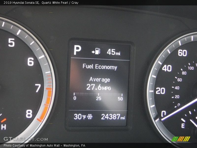 Quartz White Pearl / Gray 2019 Hyundai Sonata SE