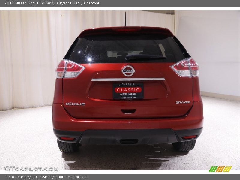 Cayenne Red / Charcoal 2015 Nissan Rogue SV AWD