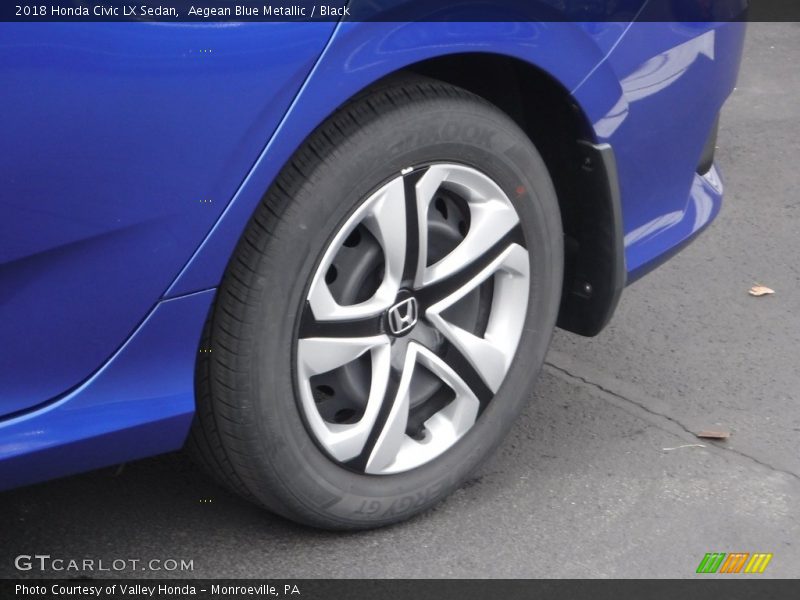 Aegean Blue Metallic / Black 2018 Honda Civic LX Sedan