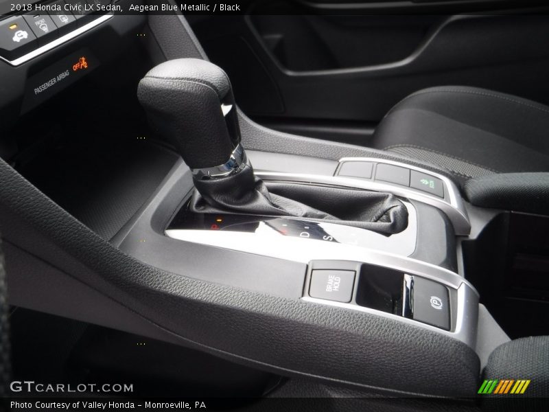 Aegean Blue Metallic / Black 2018 Honda Civic LX Sedan