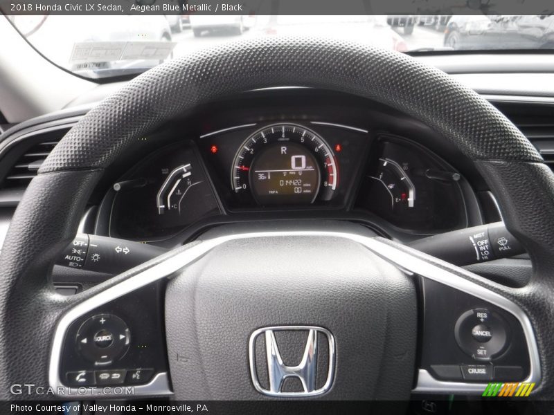 Aegean Blue Metallic / Black 2018 Honda Civic LX Sedan