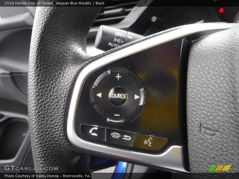 Aegean Blue Metallic / Black 2018 Honda Civic LX Sedan