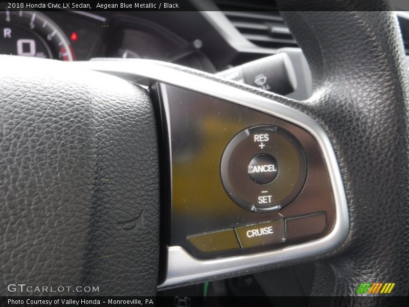 Aegean Blue Metallic / Black 2018 Honda Civic LX Sedan