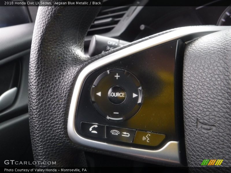 Aegean Blue Metallic / Black 2018 Honda Civic LX Sedan
