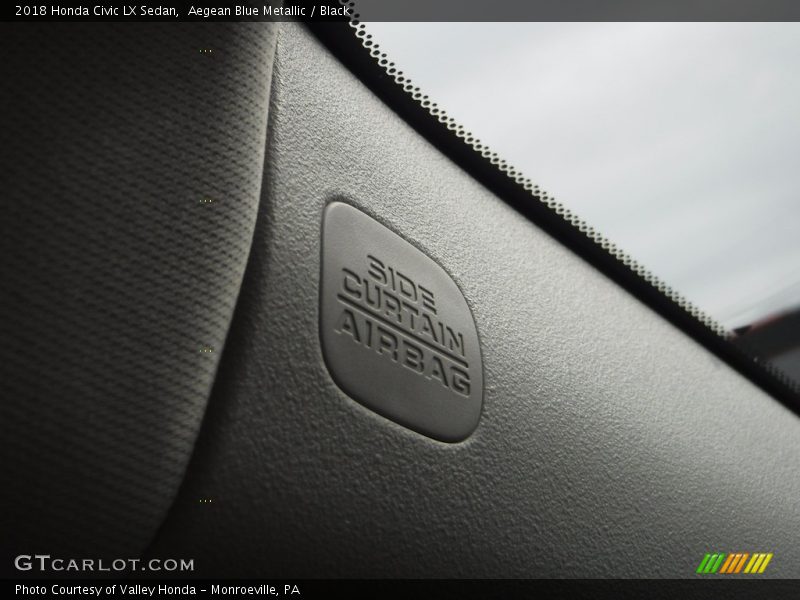 Aegean Blue Metallic / Black 2018 Honda Civic LX Sedan