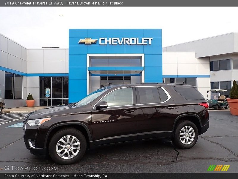 Havana Brown Metallic / Jet Black 2019 Chevrolet Traverse LT AWD