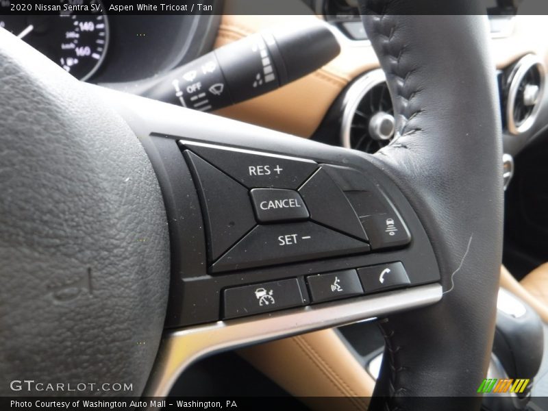Aspen White Tricoat / Tan 2020 Nissan Sentra SV
