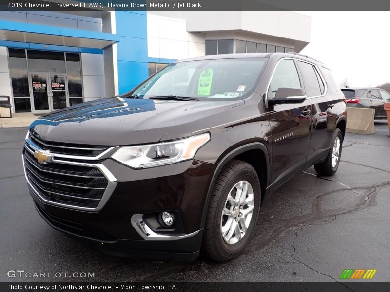 Havana Brown Metallic / Jet Black 2019 Chevrolet Traverse LT AWD