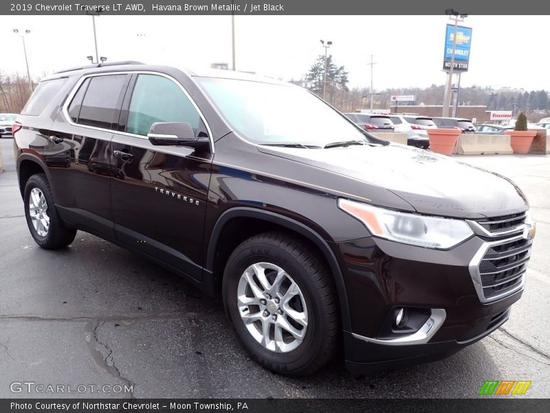 Havana Brown Metallic / Jet Black 2019 Chevrolet Traverse LT AWD