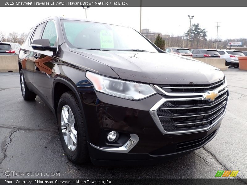 Havana Brown Metallic / Jet Black 2019 Chevrolet Traverse LT AWD