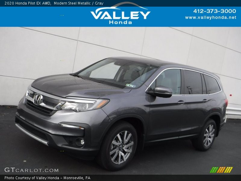 Modern Steel Metallic / Gray 2020 Honda Pilot EX AWD
