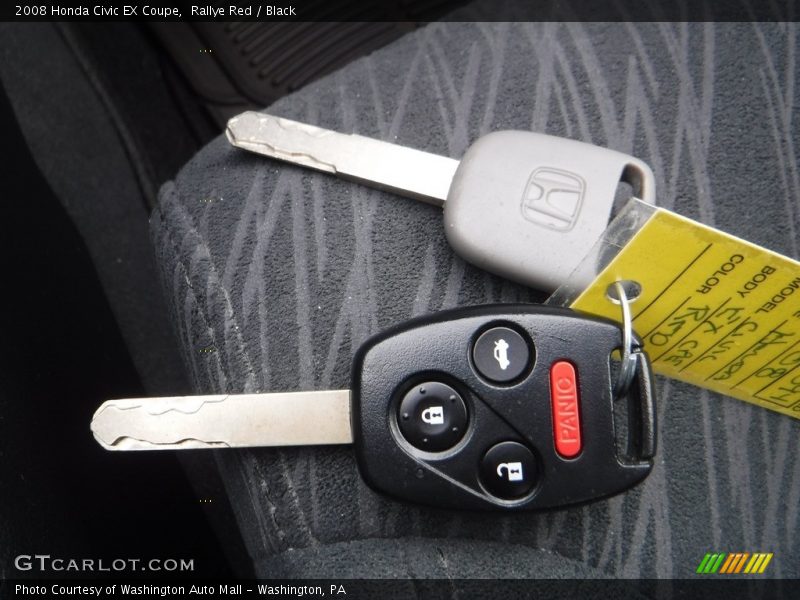 Rallye Red / Black 2008 Honda Civic EX Coupe