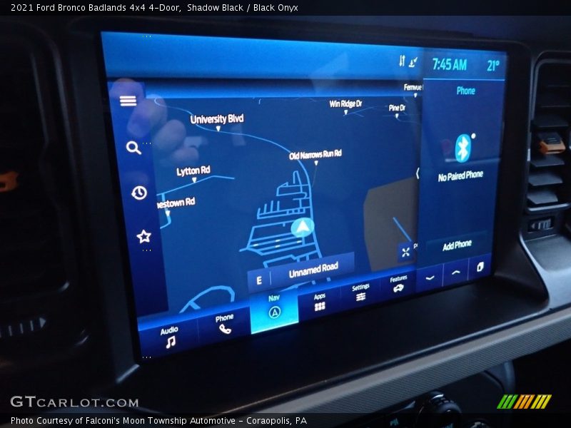 Navigation of 2021 Bronco Badlands 4x4 4-Door