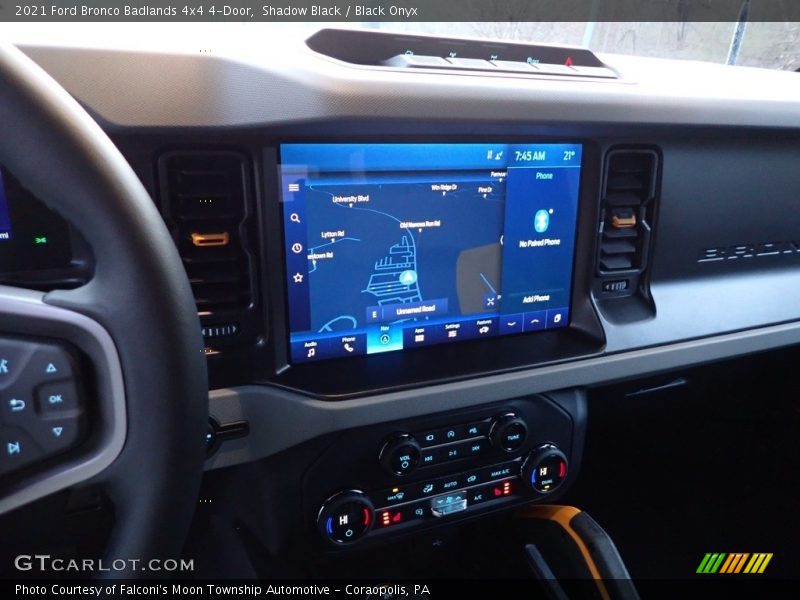 Dashboard of 2021 Bronco Badlands 4x4 4-Door