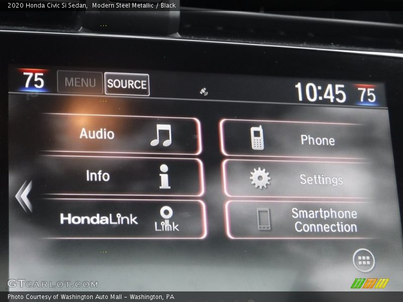 Modern Steel Metallic / Black 2020 Honda Civic Si Sedan