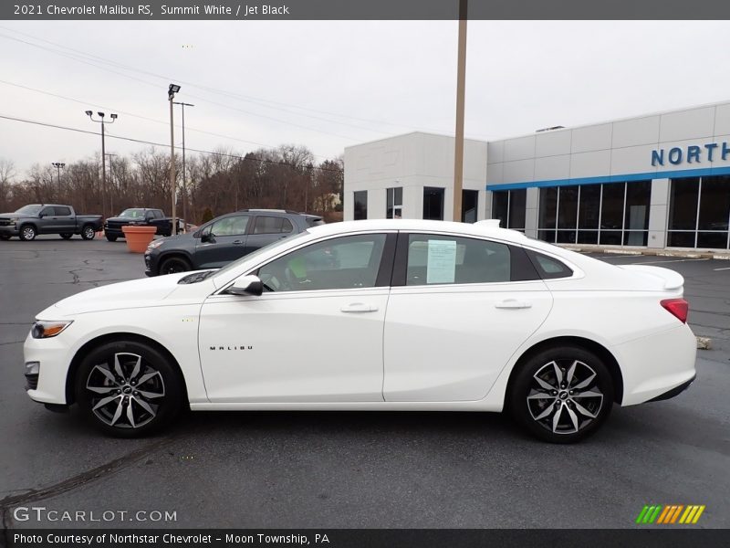 Summit White / Jet Black 2021 Chevrolet Malibu RS