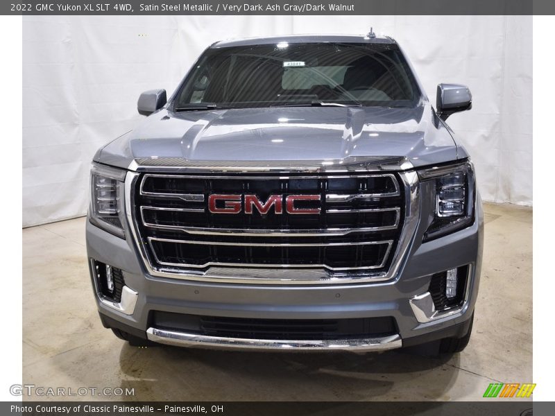 Satin Steel Metallic / Very Dark Ash Gray/Dark Walnut 2022 GMC Yukon XL SLT 4WD