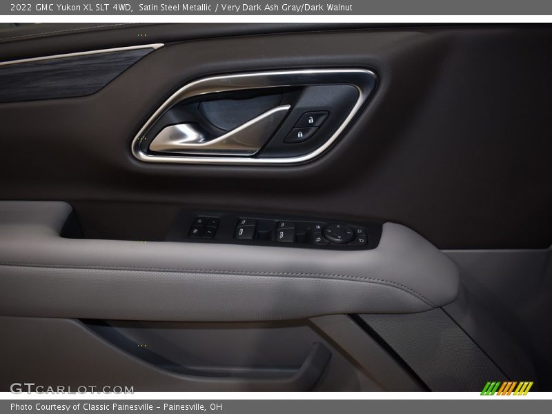 Satin Steel Metallic / Very Dark Ash Gray/Dark Walnut 2022 GMC Yukon XL SLT 4WD